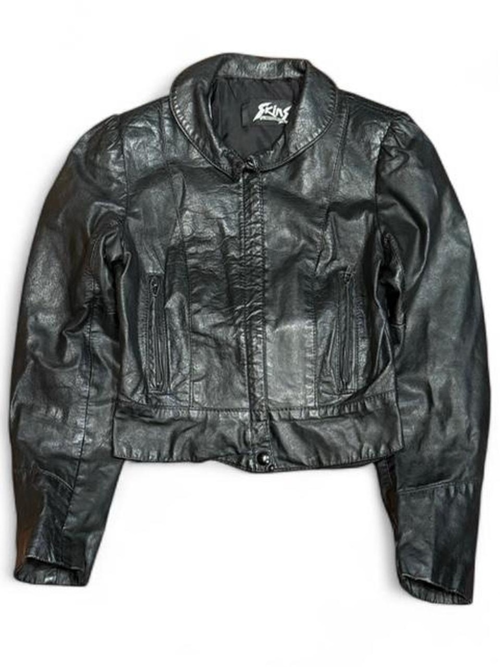 Vintage Skins by Woolskins Cropped Leather Jacket